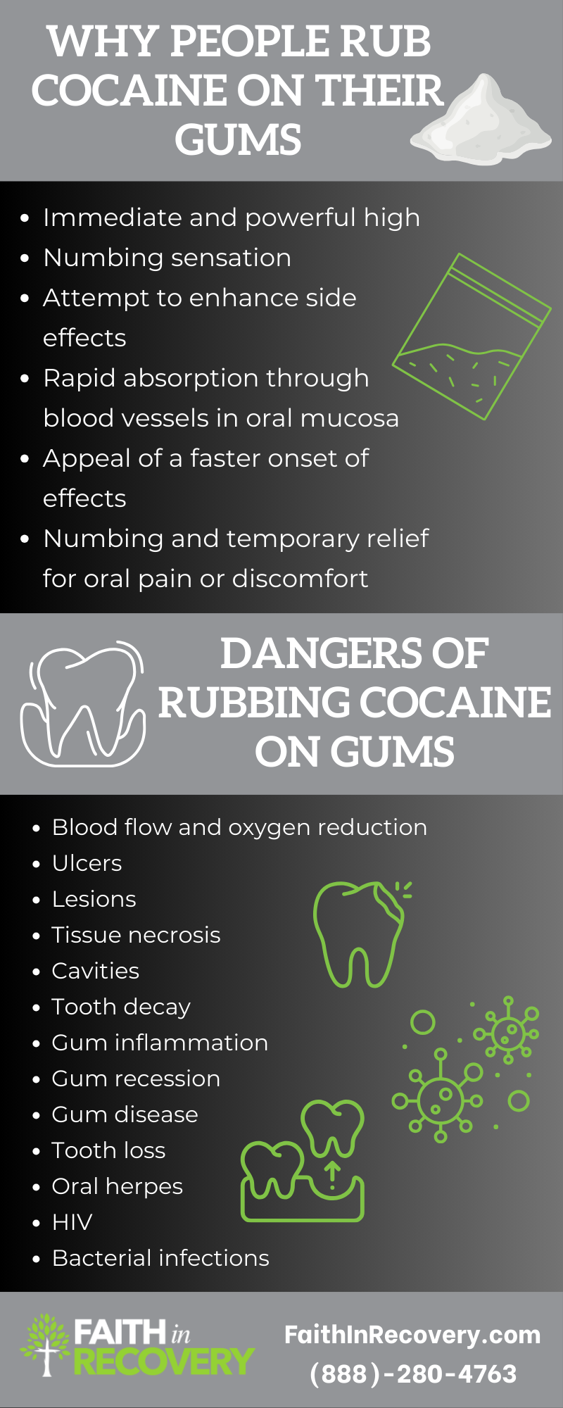 infographic about why people rub cocaine on their gums